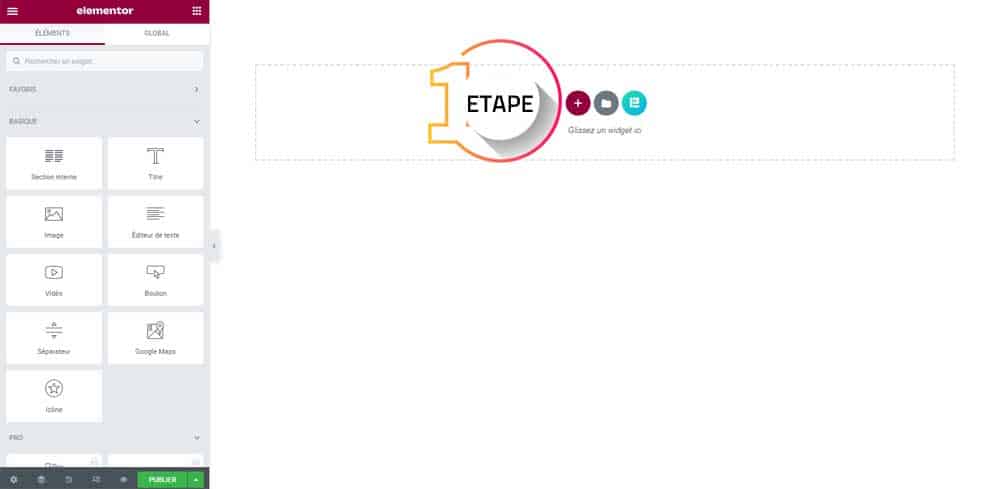 La première étape consiste à intégrer une ou plusieurs rangées