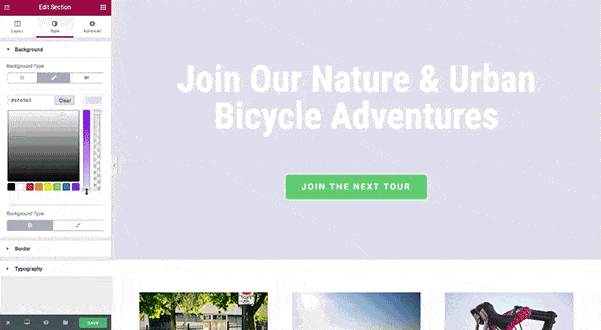 Elementor permet de styliser les visuels