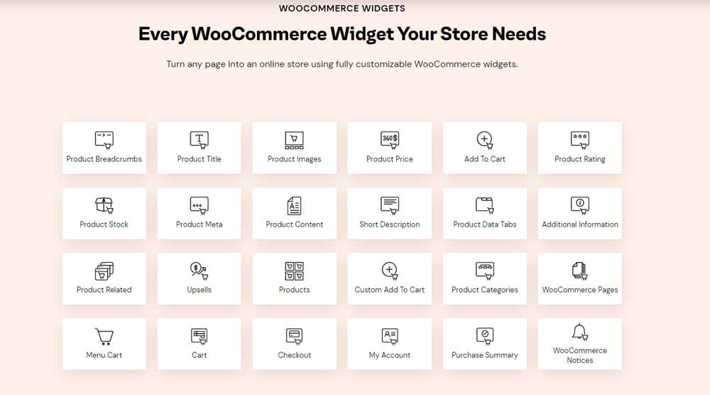 Elementor permet de concevoir un site E-commerce très abouti